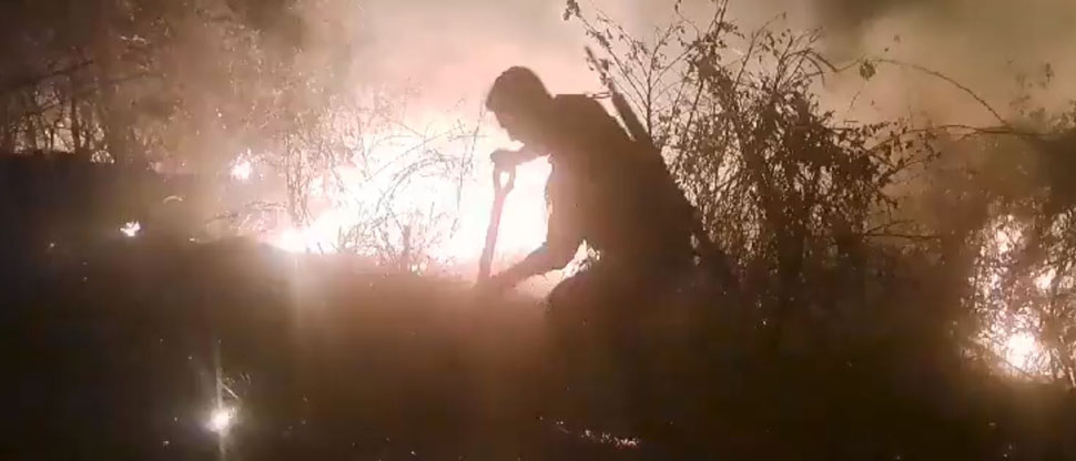 Cuerpo de Bomberos trabajan para extinguir incendio en La Libertad