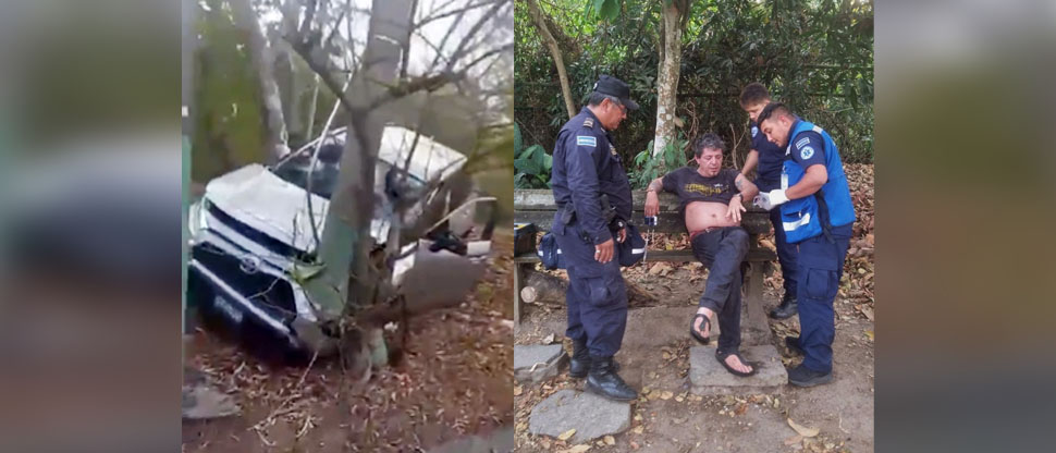 Borracho al volante pierde el control y choca contra un árbol en avenida Jerusalén