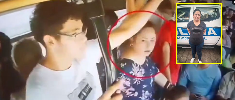 Capturan a una de las mujeres captadas hurtando pertenencias a pasajeros en Santa Ana