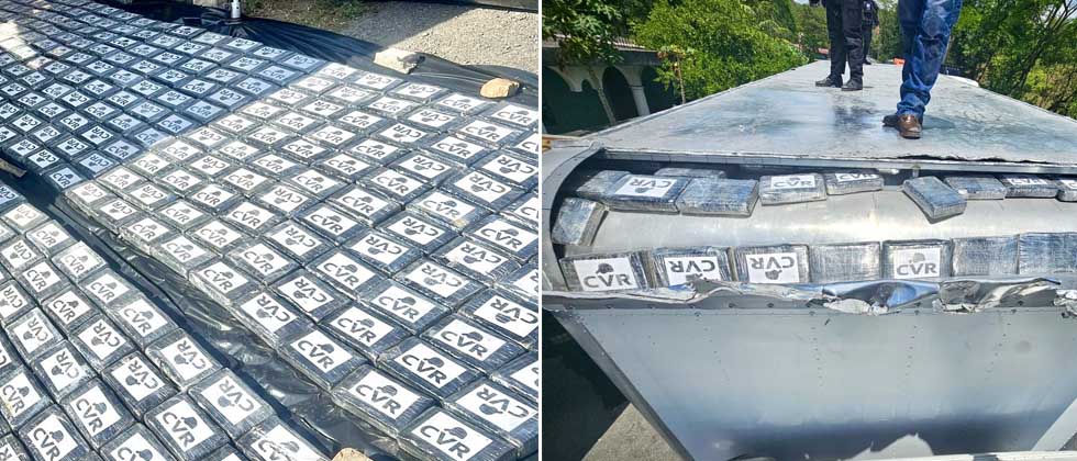 Decomisan más de 800 kilos de coca ocultos en techo de camión en Guatemala