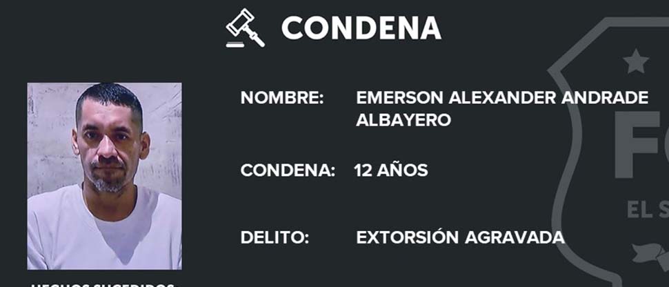 12 años de prisión a pandillero de la MS por extorsionar a comerciantes