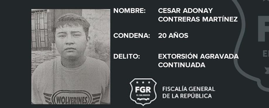 Joven pandillero pasará décadas en la cárcel por exigir renta a ciudadanos