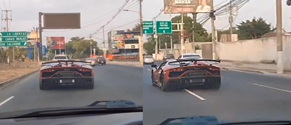 Lujoso Lamborghini de $580 mil es captado circulando por las calles de San Salvador