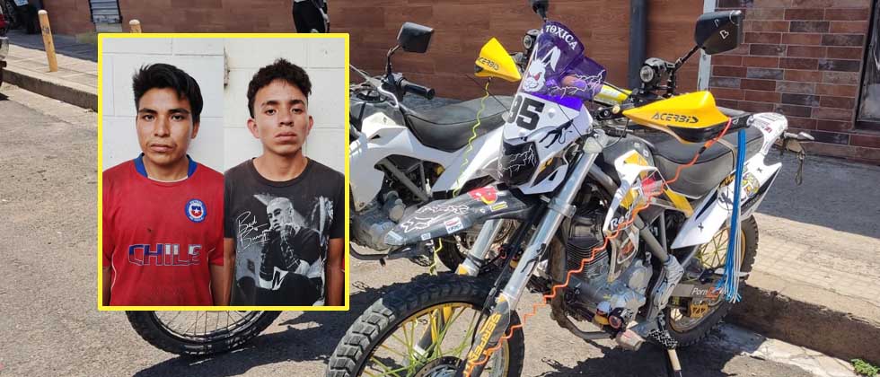 Capturan a jóvenes que hurtaron dos motos en Ahuachapán