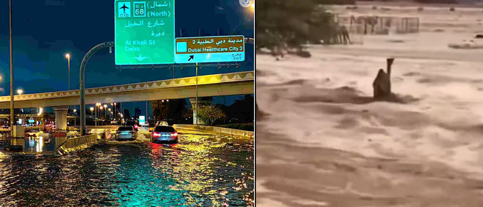 Dubai inundado por fuertes lluvias que han dejado 18 fallecidos