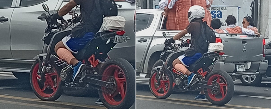 No aprendió la lección; Sujeto con fuerte lesión en una pierna se atreve a manejar su moto