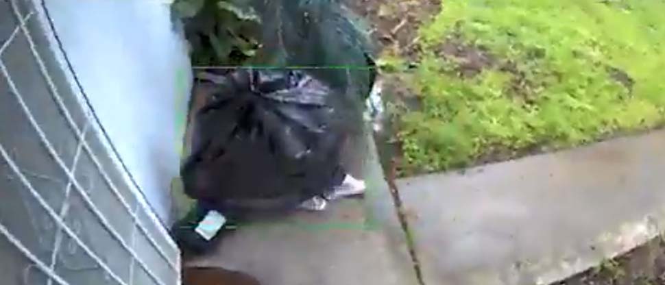 Ladrón se disfraza con bolsa de basura para hurtar paquete dejado en una vivienda
