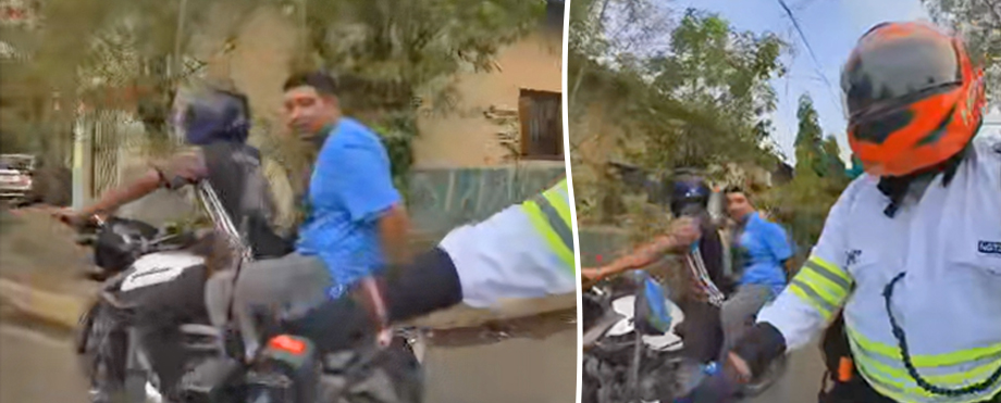Lo multaron porque su acompañante no llevaba casco