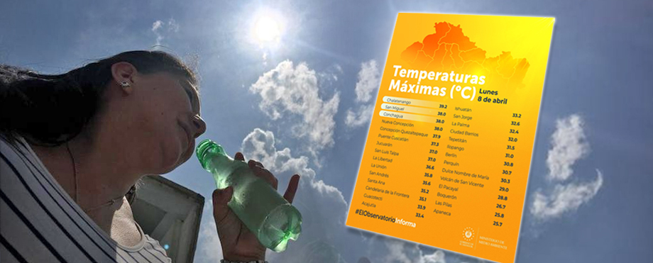 Chalatenango y San Miguel registran las temperaturas más altas de este lunes