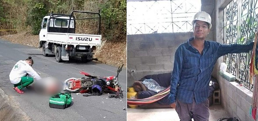 Él era Antonio, motociclista que falleció tras fuerte accidente en Chalatenango
