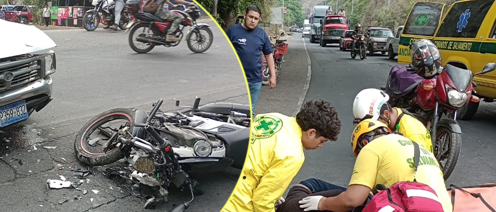 Motociclista resulta lesionado tras chocar contra vehículo en carretera Troncal del Norte