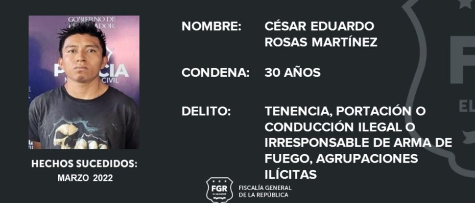 Pandillero pasará 30 años en prisión por varios delitos