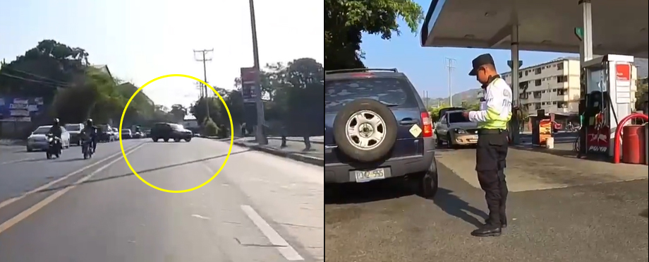 Le caen con sanción a conductor que realizó cruce indebido en San Salvador