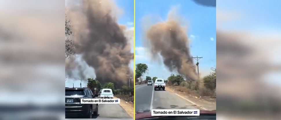 Comparten video de impresionante torbellino captado en carretera Litoral