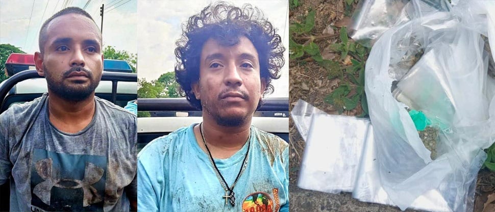 PNC captura a hombres que evadieron control vehicular y se les incautó droga