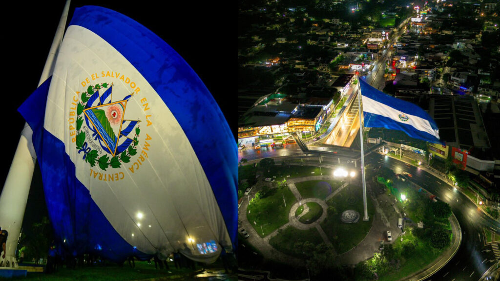 Megabandera nacional adorna con su majestuosidad la Ciudad Capital