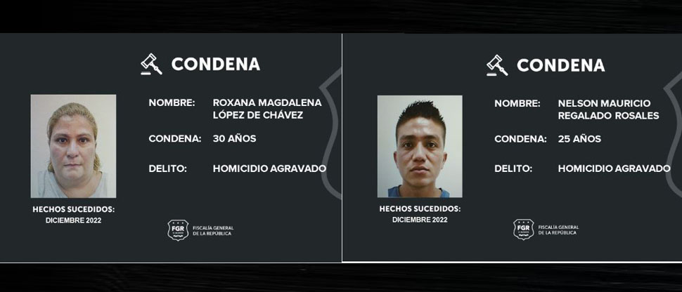 Fiscalía logra sentencias de 30 y 25 años de prisión para homicidas