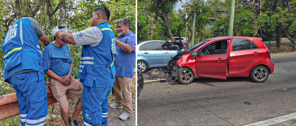 Una persona lesionada tras fuerte choque en autopista a Comalapa