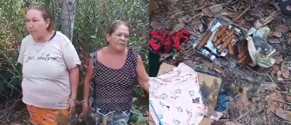 Policías sorprenden a mujeres haciendo brujería en cerco de seguridad en Apopa