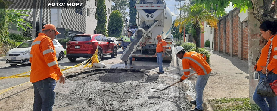Intervienen cárcava sobre calle La Mascota, San Salvador