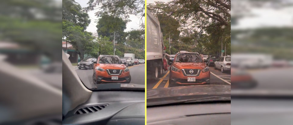 Denuncian a conductor que pudo ocasionar un accidente al circular en sentido contrario