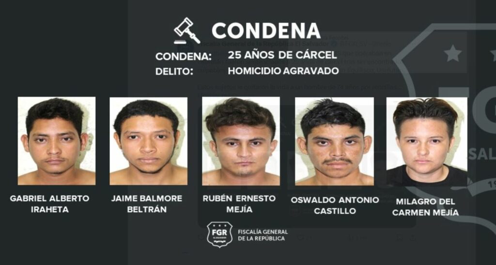 Sentenciados a 25 años de prisión a cinco pandilleros de la MS que operaban en Usulután