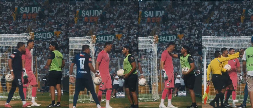 Encontronazo entre bolero de Alianza y portero de FAS en partido de vuelta de semifinal