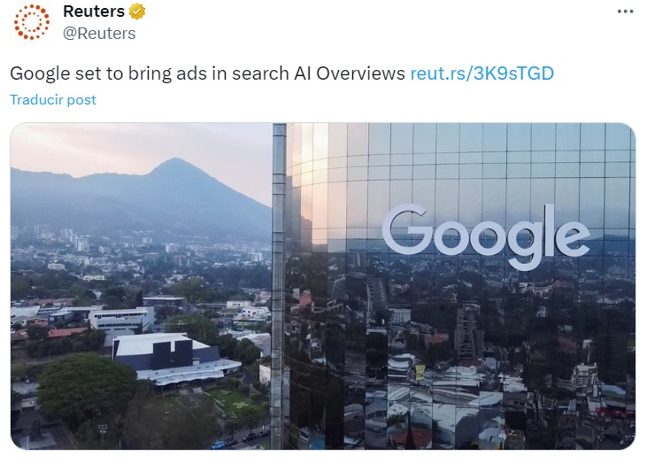 Postal de Oficina de Google en El Salvador ilustra noticia de Agencia Reuters