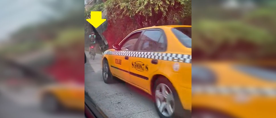 Denuncian a taxista que pudo atropellar a un ciclista en carretera a Comalapa