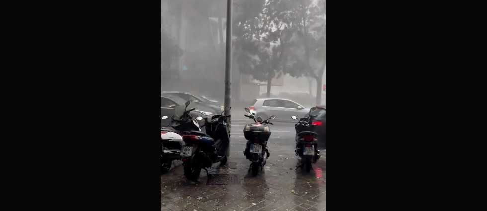 Madrid se ve sorprendida por una fuerte tormenta que azotó hasta con granizo