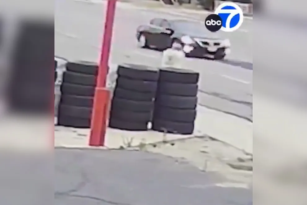 Estados Unidos: Hombre es captado en video atacando vehículos al azar