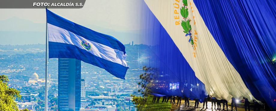 Bandera monumental de El Salvador ondea nuevamente en la plaza Masferrer