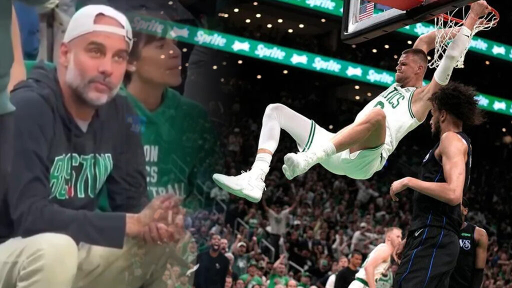 No todo es fútbol: Pep Guardiola visto disfrutando de las finales de la NBA en Boston