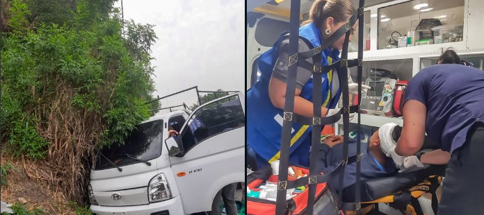 Conductor lesionado tras impactar contra un muro