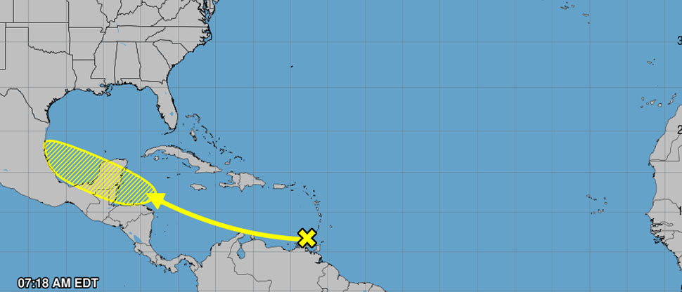 Onda tropical en el Caribe tiene 40% de probabilidades de desarrollo ciclónico