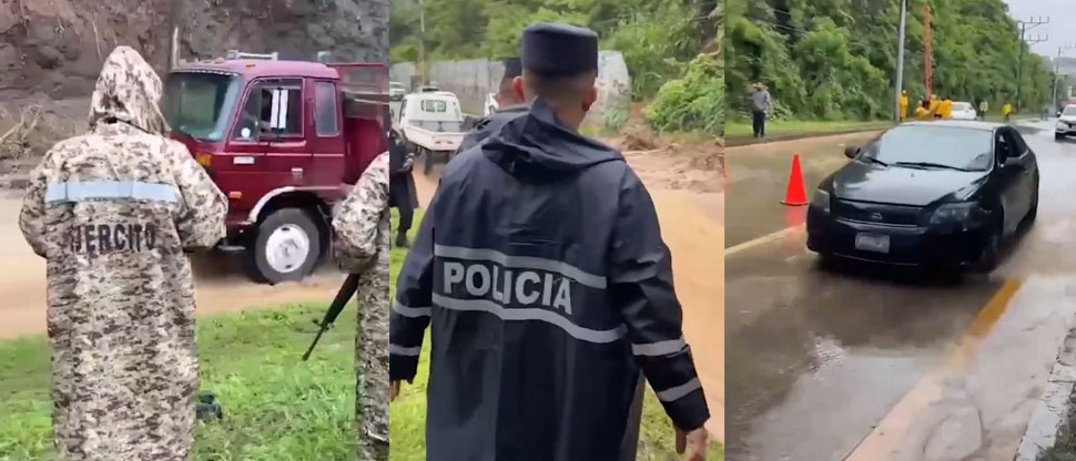 Habilitan paso vehicular en carretera a Comalapa tras derrumbe