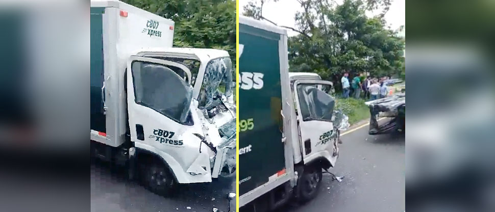 Reportan persona fallecida tras choque entre camiones en carretera a San juan Opico
