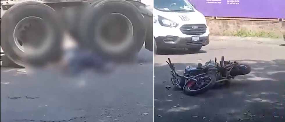 Motociclista queda entre las llantas de un cabezal en San Miguel