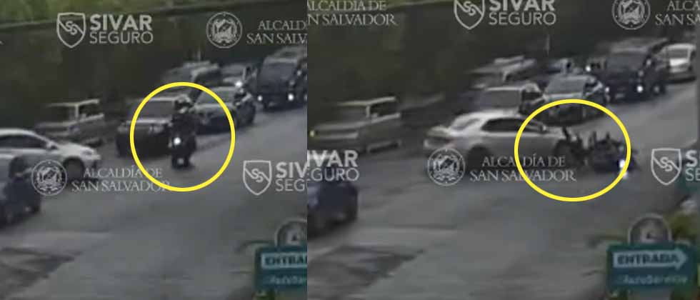 Motociclista que irrespetaba los carriles es impactado por un vehículo en San Salvador