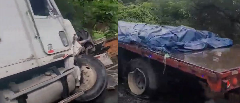 Accidente de rastras deja solo daños materiales