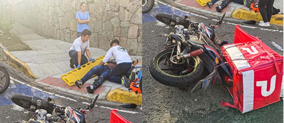 Delivery resulta lesionado tras accidente en la colonia Escalón