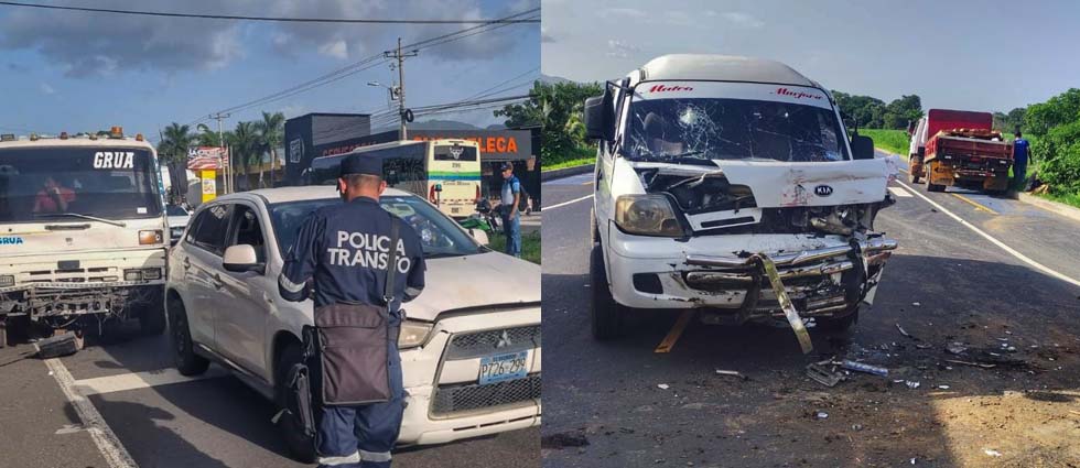Policía reporta 2 accidentes viales carretera a La Libertad