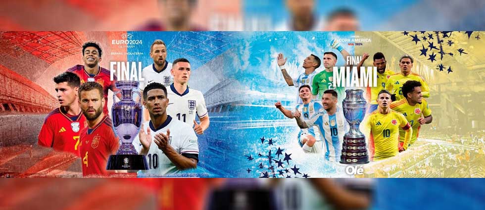 Un domingo de finales continentales: España vs Inglaterra y Argentina vs Colombia