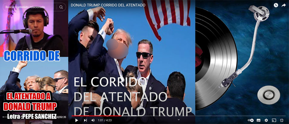 Se viralizan corridos inspirados en el atentado que sufrió Donald Trump 