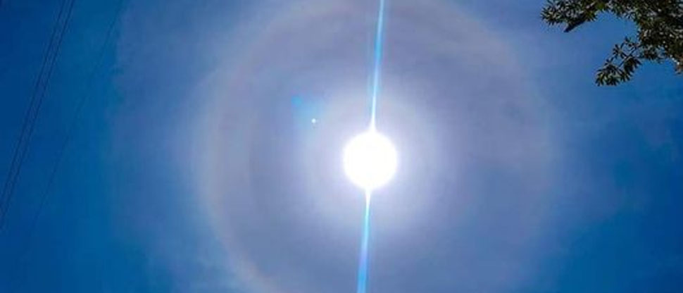 ESTA MAÑANA: Viralizan extraño halo solar sobre el territorio salvadoreño
