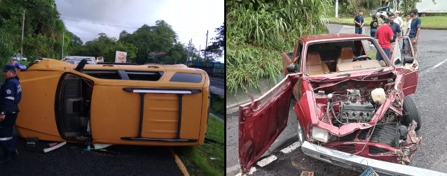 Aparatoso accidente deja seis personas lesionadas en Cuscatlán