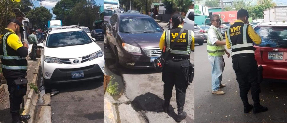 VMT imponen multas a conductores por estacionarse en lugares no permitidos en Santa Tecla