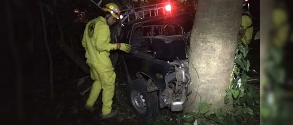 Hombre fallece al estrellarse vehículo contra un árbol en carretera Troncal del Norte