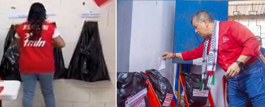 En bolsa de basura se depositaron las papeletas para las elecciones del FMLN