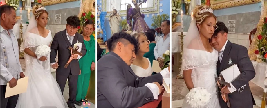 Borrachín pero cumplidor: Hombre llega ebrio a su boda, y apenas pudo dar el “Si acepto”
